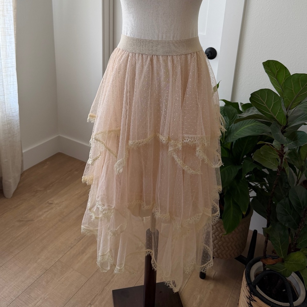 Easel layered lace boho skirt